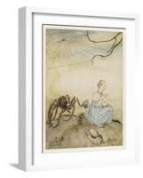 Miss Muffet, Mother Goose-Arthur Rackham-Framed Art Print