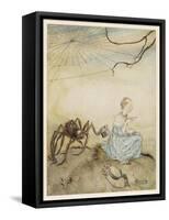 Miss Muffet, Mother Goose-Arthur Rackham-Framed Stretched Canvas