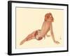 Miss October 1944 - Vintage Pin Up Calendar Girl-Alberto Vargas-Framed Art Print