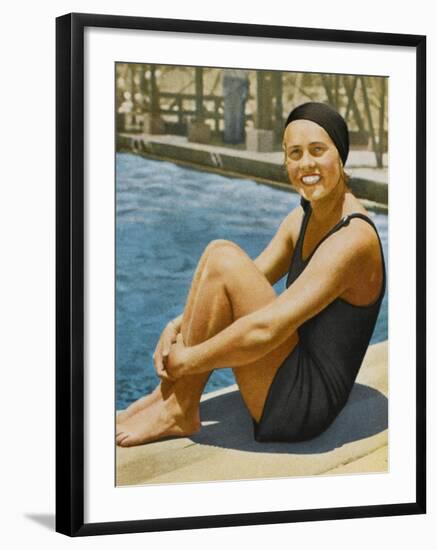 "Miss Olympia" - Ingeborg Sjoquist, Swedish Swimmer-null-Framed Photographic Print