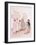 Miss Phoebe Is Giving a Dancing Lesson to Half a Dozen Pupils, and Is Doing Her Very Best-Hugh Thomson-Framed Giclee Print