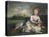 Miss Ramsden and Her Dog, c.1800-null-Stretched Canvas
