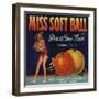 Miss Soft Ball Brand - Phoenix, Arizona - Citrus Crate Label-Lantern Press-Framed Art Print