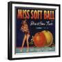 Miss Soft Ball Brand - Phoenix, Arizona - Citrus Crate Label-Lantern Press-Framed Art Print