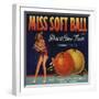 Miss Soft Ball Brand - Phoenix, Arizona - Citrus Crate Label-Lantern Press-Framed Art Print