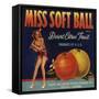 Miss Soft Ball Brand - Phoenix, Arizona - Citrus Crate Label-Lantern Press-Framed Stretched Canvas