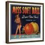 Miss Soft Ball Brand - Phoenix, Arizona - Citrus Crate Label-Lantern Press-Framed Premium Giclee Print