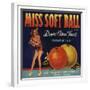 Miss Soft Ball Brand - Phoenix, Arizona - Citrus Crate Label-Lantern Press-Framed Premium Giclee Print