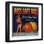 Miss Soft Ball Brand - Phoenix, Arizona - Citrus Crate Label-Lantern Press-Framed Art Print