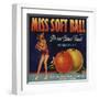 Miss Soft Ball Brand - Phoenix, Arizona - Citrus Crate Label-Lantern Press-Framed Art Print