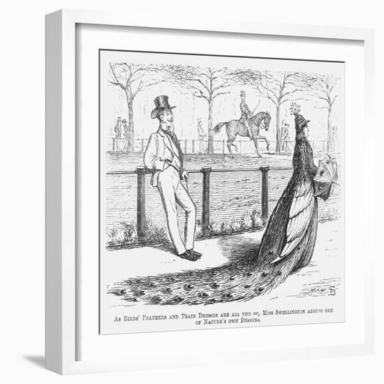 Miss Swellington Taking a Walk, 1867-Edward Linley Sambourne-Framed Giclee Print