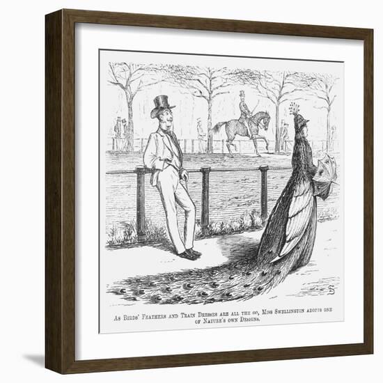 Miss Swellington Taking a Walk, 1867-Edward Linley Sambourne-Framed Premium Giclee Print