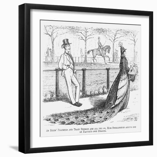 Miss Swellington Taking a Walk, 1867-Edward Linley Sambourne-Framed Premium Giclee Print