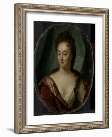 Miss Van Gool, Lady Companion of Clara Van Citters-Godfried Schalcken-Framed Art Print
