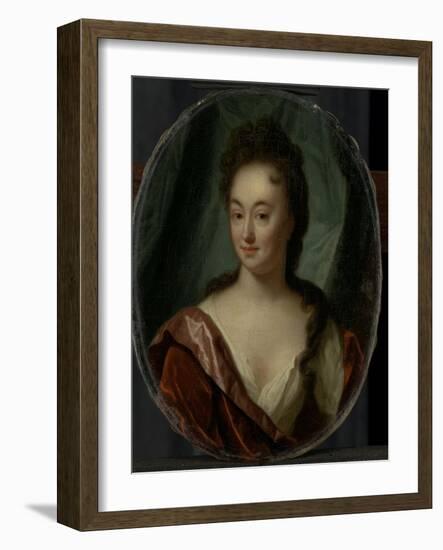 Miss Van Gool, Lady Companion of Clara Van Citters-Godfried Schalcken-Framed Art Print