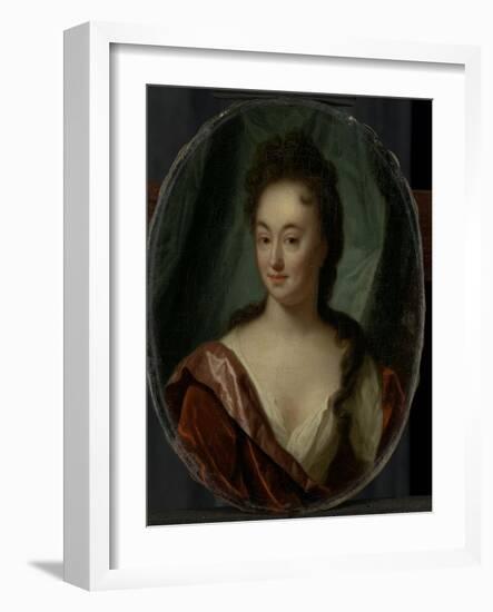 Miss Van Gool, Lady Companion of Clara Van Citters-Godfried Schalcken-Framed Art Print