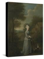Miss Wood with Her Dog, C.1730-William Hogarth-Stretched Canvas