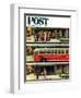 "Missed the Bus," Saturday Evening Post Cover, September 10, 1949-Thornton Utz-Framed Premium Giclee Print