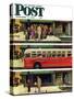 "Missed the Bus," Saturday Evening Post Cover, September 10, 1949-Thornton Utz-Stretched Canvas