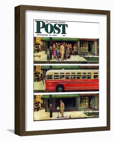 "Missed the Bus," Saturday Evening Post Cover, September 10, 1949-Thornton Utz-Framed Giclee Print