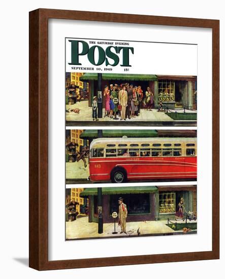 "Missed the Bus," Saturday Evening Post Cover, September 10, 1949-Thornton Utz-Framed Giclee Print