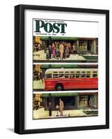 "Missed the Bus," Saturday Evening Post Cover, September 10, 1949-Thornton Utz-Framed Giclee Print