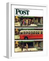 "Missed the Bus," Saturday Evening Post Cover, September 10, 1949-Thornton Utz-Framed Giclee Print