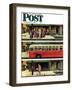 "Missed the Bus," Saturday Evening Post Cover, September 10, 1949-Thornton Utz-Framed Premium Giclee Print