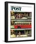 "Missed the Bus," Saturday Evening Post Cover, September 10, 1949-Thornton Utz-Framed Premium Giclee Print