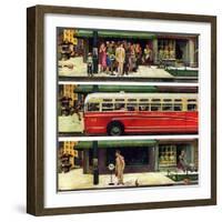 "Missed the Bus," September 10, 1949-Thornton Utz-Framed Premium Giclee Print