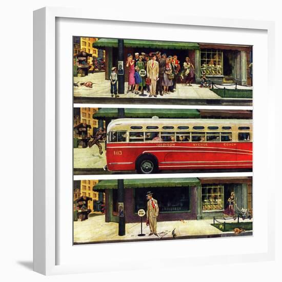 "Missed the Bus," September 10, 1949-Thornton Utz-Framed Premium Giclee Print