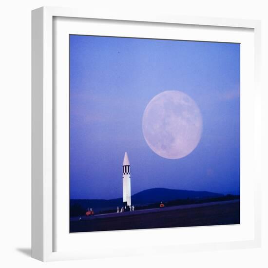 Missile and Moon at Huntsville Ala. - Dr. Von Braun's Team-Andreas Feininger-Framed Photographic Print