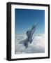 Missile-Armed Us F-16 Fighter Aircraft in Flight, Climbing Above Clouds-null-Framed Premium Photographic Print