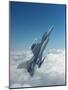 Missile-Armed Us F-16 Fighter Aircraft in Flight, Climbing Above Clouds-null-Mounted Photographic Print