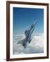 Missile-Armed Us F-16 Fighter Aircraft in Flight, Climbing Above Clouds-null-Framed Photographic Print