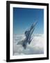 Missile-Armed Us F-16 Fighter Aircraft in Flight, Climbing Above Clouds-null-Framed Photographic Print