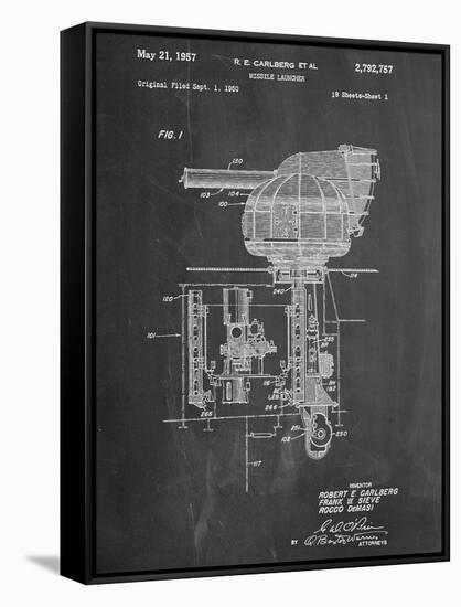 Missile Launcher Patent-null-Framed Stretched Canvas