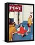 "Missing Shoe" Saturday Evening Post Cover, September 8, 1951-Jack Welch-Framed Stretched Canvas