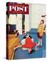 "Missing Shoe" Saturday Evening Post Cover, September 8, 1951-Jack Welch-Stretched Canvas