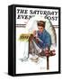 "Missing the Dance" Saturday Evening Post Cover, January 23,1937-Norman Rockwell-Framed Stretched Canvas