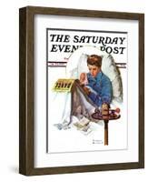 "Missing the Dance" Saturday Evening Post Cover, January 23,1937-Norman Rockwell-Framed Giclee Print