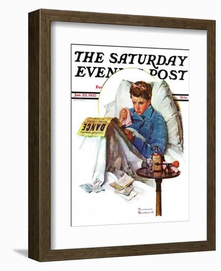 "Missing the Dance" Saturday Evening Post Cover, January 23,1937-Norman Rockwell-Framed Giclee Print