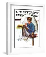 "Missing the Dance" Saturday Evening Post Cover, January 23,1937-Norman Rockwell-Framed Giclee Print