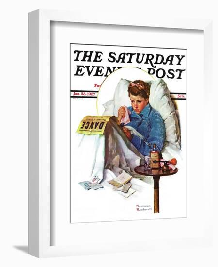 "Missing the Dance" Saturday Evening Post Cover, January 23,1937-Norman Rockwell-Framed Giclee Print