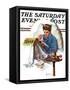 "Missing the Dance" Saturday Evening Post Cover, January 23,1937-Norman Rockwell-Framed Stretched Canvas