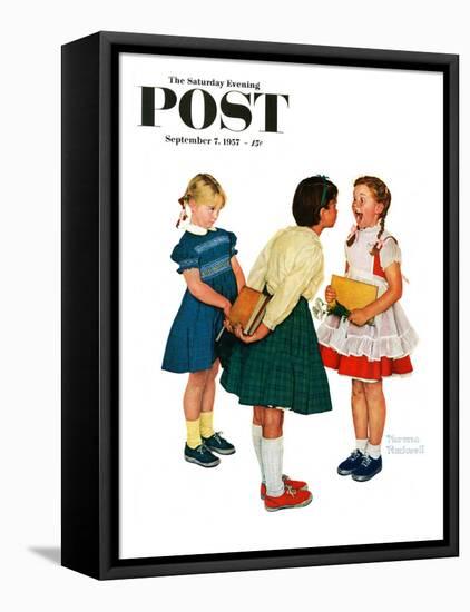 "Missing tooth" Saturday Evening Post Cover, September 7,1957-Norman Rockwell-Framed Stretched Canvas
