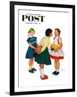 "Missing tooth" Saturday Evening Post Cover, September 7,1957-Norman Rockwell-Framed Premium Giclee Print