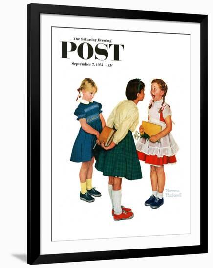 "Missing tooth" Saturday Evening Post Cover, September 7,1957-Norman Rockwell-Framed Premium Giclee Print