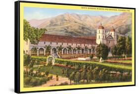 Mission and Grounds, Santa Barbara, California-null-Framed Stretched Canvas