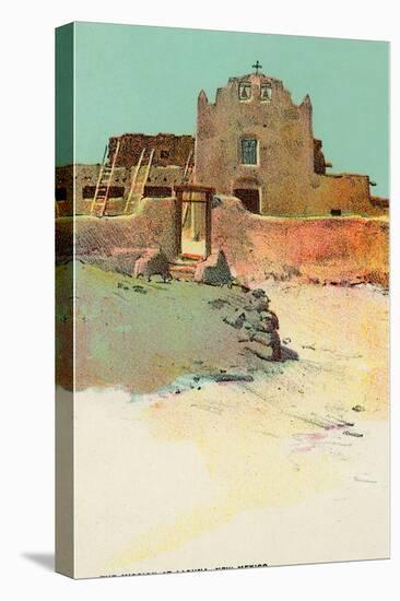 Mission at Laguna Pueblo, New Mexico-null-Stretched Canvas